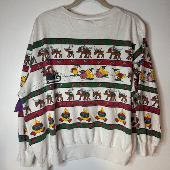 Vintage 1989 Christmas Santa Ducks Sweatshirt 1980s 80s Funny Novelty Cute - Picture 5 of 5